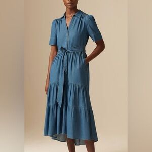 ME&EM Chambray Denim Midi Dress, Size 12